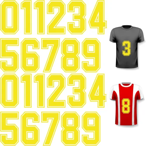 Miniatura 11 de WILLBOND 24 piezas de números para planchar, números de transferencia térmica de jersey del 0 al 9 para uniforme de equipo, camiseta de fútbol Blanco