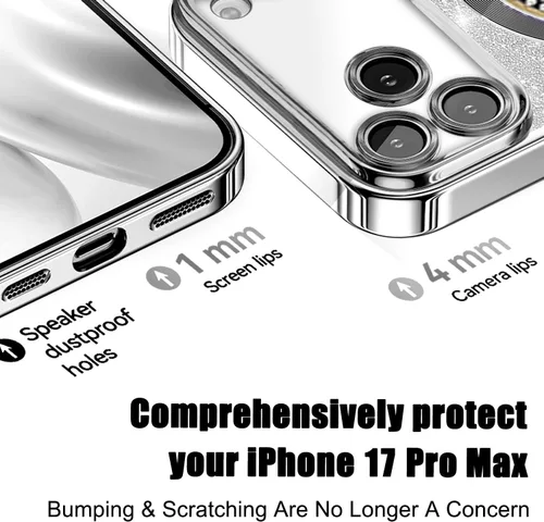 Miniatura 284 de Misscase Funda magnética con purpurina para iPhone 11 compatible con MagSafe, protección completa, delgada, a prueba de golpes, antiarañazos