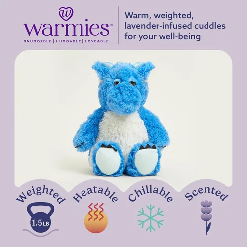 Miniatura 2 de warmies Animales de peluche con peso y aptos para microondas, dragón, peluche con calefacción para calidez y comodidad, lindos juguetes de felpa
