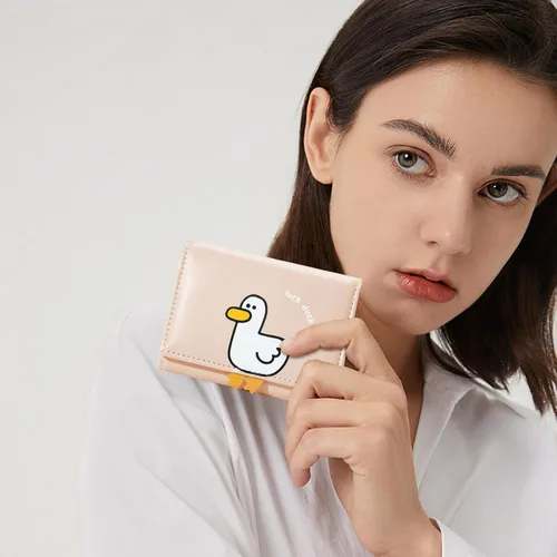 Miniatura 17 de Sunwel Fashion Monedero plegable con diseño de pato en 3D para niñas, con bolsillo para efectivo, tarjetero, monedero con ventana de identificación