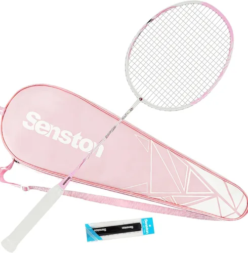 Senston Raqueta de bádminton N80 Raqueta de bádminton de fibra de carbono, sola raqueta de bádminton profesional