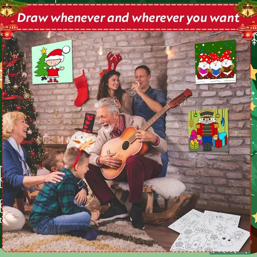 Miniatura 7 de Tenceur 30 lienzos estirados predibujados para pintar lienzos para colorear, lienzo preimpreso para pintar para adultos y niños, suministros de arte
