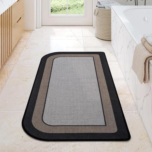 Miniatura 19 de YDKGL Alfombra de baño de medio círculo, alfombras de baño finas para debajo de la puerta, de secado rápido, antideslizante, lavable, con respaldo