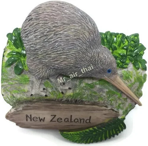 WitnyStore Tiny Kiwi Flightless Bird Nueva Zelanda Australia Oceanía Atracciones Turísticas Resina Refrigerador Imán Viajero Recuerdo Regalo Memento