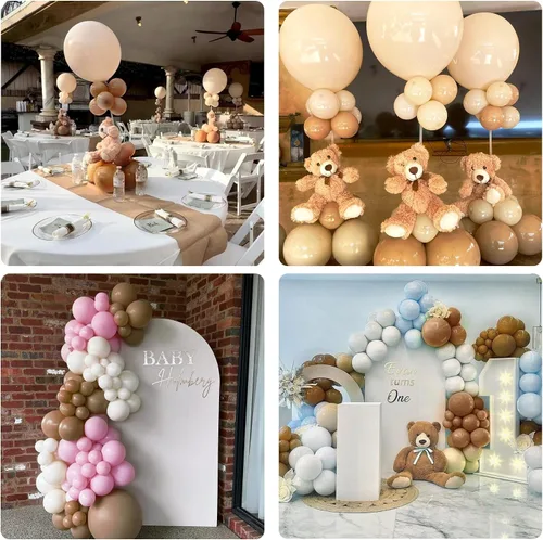 Miniatura 2 de Kit de guirnalda de globos pastel de 110 piezas, kit de guirnalda de ramo de globos ideal para baby shower, boda, fiesta de cumpleaños (marrón 2)