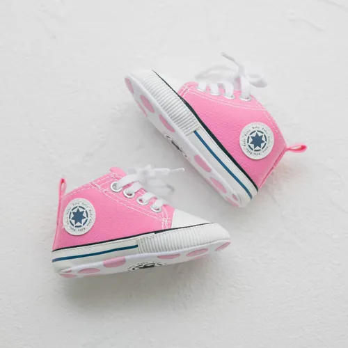 Miniatura 5 de KIDSUN - Zapatos deportivos unisex de caña alta para bebés, mezclilla de lona, suela antideslizante, suaves, para los primeros pasos
