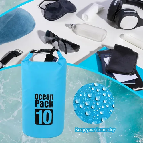Miniatura 4 de Dry Bag impermeable para mujeres y hombres, 20L enrollada, ligera, bolsa de almacenamiento en seco con funda para teléfono para viajes, natación