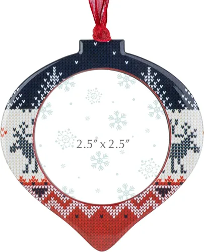 Miniatura 2 de GUOER Juego de 3 piezas de adornos de marcos de fotos de copo de nieve para árbol de Navidad, regalo conmemorativo navideño, decoración del hogar