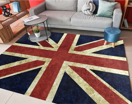 ALAZA Retro Union Jack - Alfombra antideslizante de 4 x 5 pies 3 pulgadas y 3 pulgadas para sala de estar, comedor, dormitorio, cocina, pasillo,