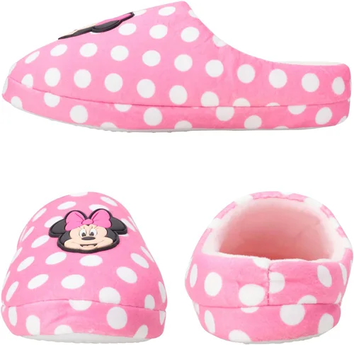 Miniatura 3 de Disney Girls' Minnie Mouse Slippers - Plush Fuzzy Slippers, Non-Skid Sole (ToddlerLittle GirlBig Girl)