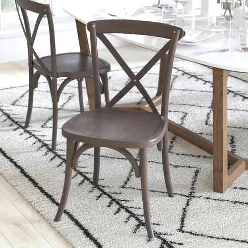 Miniatura 6 de Flash Furniture Paquete de 2 sillas Advantage Grey X-Back Gris
