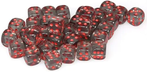 Miniatura 2 de Chessex D6 0.472 in Humo w/Rojo (36) (CHX 23818)