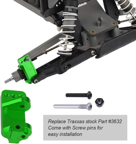 Miniatura 4 de Hobbypark Bloques de ruedas de aleación de aluminio para RC 1/10 Traxxas 2WD Slash, Stampede, Rustler, Nitro Slash, reemplaza la parte 3632 (verde)