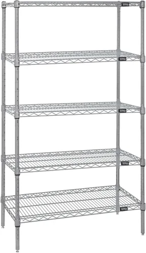 Miniatura 57 de Quantum Storage Systems WR74-1824BK Kit de inicio para estantería de alambre de 4 niveles de altura de 74 pulgadas, acabado negro, 18 pulgadas