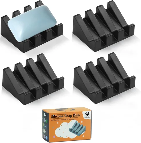 Miniatura 39 de Jabonera Autodrenante con Soporte, Jabonera de Silicona, para Baño, Cocina, Esponjas, Puede Extender la Vida del Jabón, Mantiene las Barras de Jabón