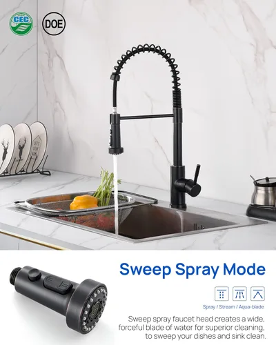 Miniatura 5 de J-HVA Cabezal de rociador de fregadero de cocina extraíble con adaptadores, boquilla de repuesto de rociador de fregadero de 3 funciones, llave