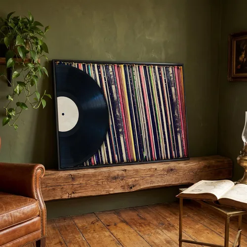 Miniatura 39 de LuxeWood Arte de Pared Musical en Lienzo - Impresiones Temáticas Musicales Medianas y Grandes para Sala de Estar, Oficina, Estudio, Airbnb