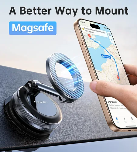 Miniatura 11 de Coolpow【Más Nuevo Soporte Magnético de Teléfono al Vacío para Automóvil Soporte de Montaje【Succión de Vacío Móvil】carmount 2.0 Magsafe Soporte