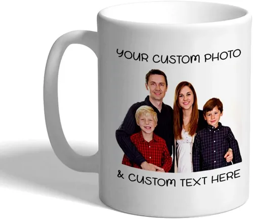 Miniatura 14 de Taza de café en forma de corazón personalizada foto foto y texto taza de té cerámica 11 oz Mango de corazón