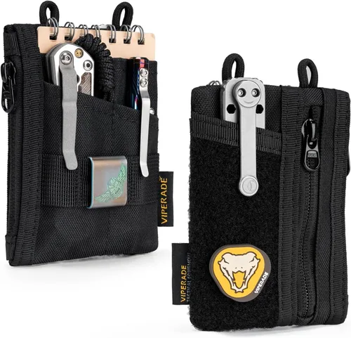 Miniatura 9 de VIPERADE VE18-S Bolsa pequeña EDC, organizador de bolsillo EDC mini para hombres, organizador de bolsillo EDC, bolsa multiherramienta con 3 ranuras