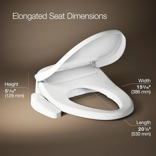 Miniatura 2 de Kohler PureWash E580 Asiento de Inodoro Bidé Alargado, Blanco, Tapa de Cierre Silencioso Previene Golpes, Boquilla Autolimpiante, Presión de Agua
