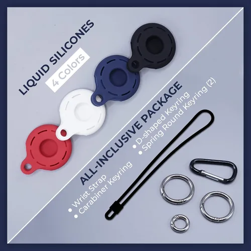Miniatura 3 de Apple - Paquete de 4 soportes para Airtag para Airtag, a prueba de golpes, a prueba de polvo y lavables, con accesorios para carteras, equipaje