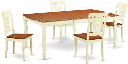 Miniatura 15 de East West Furniture DOAV9-BCH-LC - Juego de mesa de comedor de 9 piezas, incluye una mesa rectangular de madera con hoja de mariposa y 8 sillas