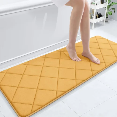 Miniatura 122 de OLANLY Tapete de baño de espuma viscoelástica de 24 x 16 pulgadas, ultra suave y absorbente, lavable a máquina, cómodo tapete de baño para suelo