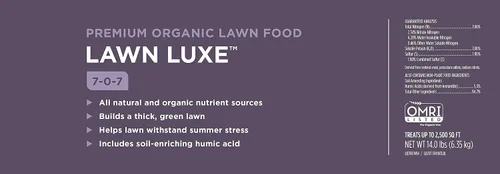 Miniatura 5 de Lawnbox Lawn Luxe 7-0-7 - Fertilizante de hierba de verano 100% orgánico, 14 libras, cubre bolsas de 2,500 pies cuadrados