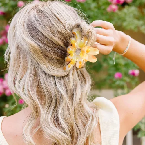 Miniatura 4 de GQLV Pinzas para el cabello – 3 accesorios de peinado lindos para mujeres y niñas, garras medianas antideslizantes para cabello fino, fuerte