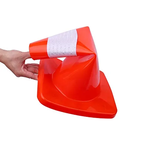 Miniatura 6 de Paquete de 10 conos de tráfico de 18 pulgadas, conos de seguridad de PVC para estacionamiento en carretera, conos de peligro pesados, conos