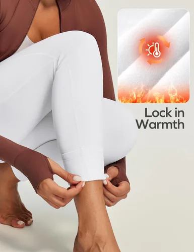 Miniatura 22 de Ewedoos - Leggings con forro de vellón y bolsillos para mujer, leggings térmicos de invierno para mujeres, pantalones de yoga y entrenamiento