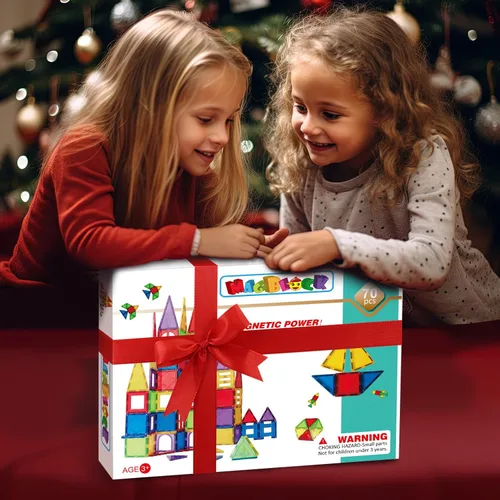 Miniatura 3 de MAGBLOCK Bloques Magnéticos - Azulejos Magnéticos Juguetes para Niños Pequeños Bloques de Construcción Magnéticos Conjunto de Imanes Preescolar