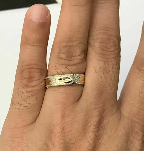 Miniatura 3 de Ssjewel 1.33 Ct Round Cut Diamond Love Shape His Her Trio Wedding Band Bridal Engagement Ring Set 14k Yellow Gold Finish Fine 925 Sterling Silver