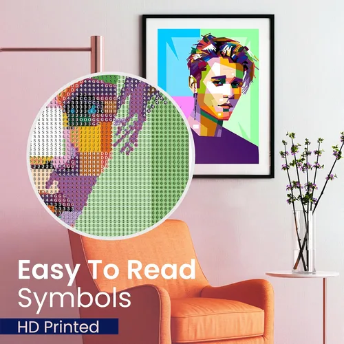 Miniatura 6 de Modern Merch Justin Bieber - Kit de arte de diamantes para adultos, arte pop 5D de celebridades, kit de pintura de diamantes para adultos