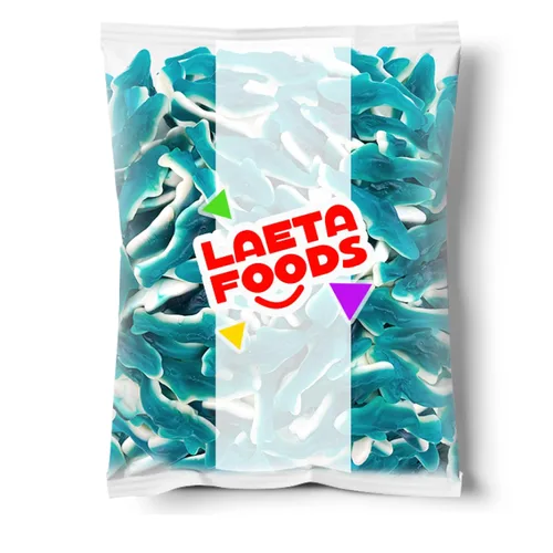 Miniatura 3 de Caramelo de tiburones gomosos Bolsa de 1 libra Sabores de frutas mixtas
