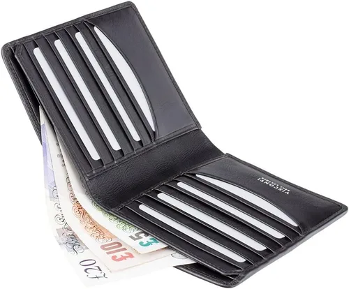 Miniatura 4 de VISCONTI Tuscany Colection Matteo TSC49 - Cartera de piel auténtica con bloqueo RFID seguro, Negro -, Billetera para efectivo y tarjeta