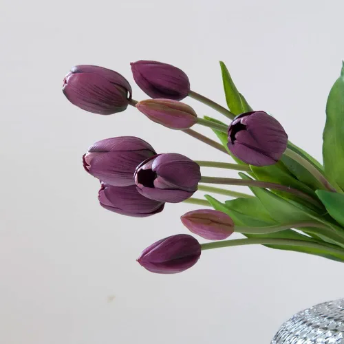 Miniatura 3 de 10 tulipanes artificiales de tacto real, tulipán de látex, tulipanes de plástico artificiales, ramo de flores falsas para mesa de comedor, hogar