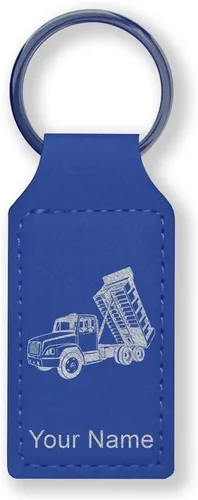 Miniatura 15 de LaserGram Llavero rectangular, camión volquete, grabado personalizado incluido