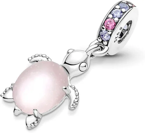 Miniatura 4 de Erizteya Joyería de cristal de Murano de tortuga marina rosa colgante para pulseras de aleación para mujeres collares cumpleaños día de la madre