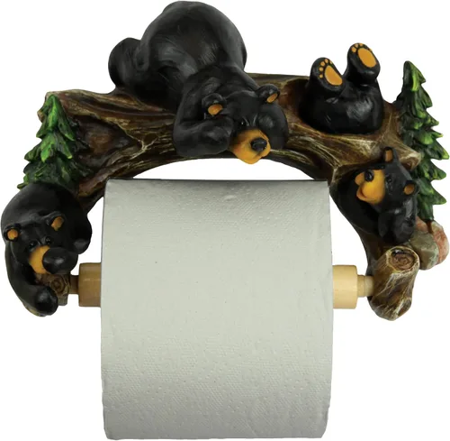 Rivers Edge Products Novedoso soporte de papel higiénico montado en la pared, soporte de 1 rollo TP, accesorios de baño, decoración de baño,