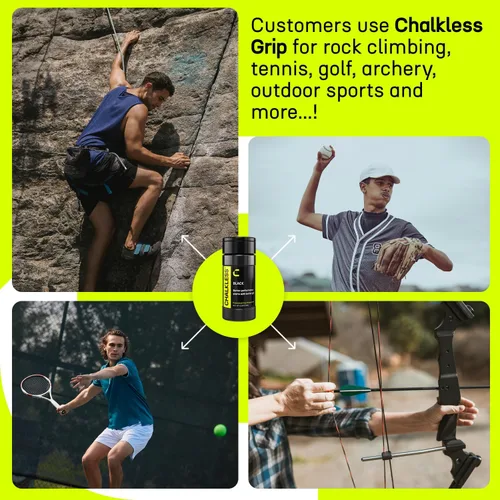 Miniatura 6 de Chalkless Black Grip Enhancer – Alternativa de tiza líquida prémium y tiza de mano menos desorden para bouldering, béisbol, tenis, fútbol, tiro