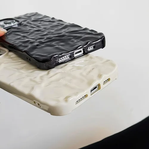 Miniatura 8 de Funda compatible con iPhone 14 Pro, Diseño Lindo de Lujo con Papel de Estaño Plisado, Fundas de Teléfono de Moda para Mujeres, Electrochapado
