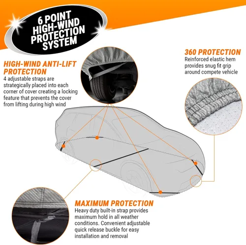 Miniatura 5 de Funda Armor All Heavy Duty Premium para todo clima de Season Guard; Máxima protección contra el sol, la lluvia, el viento y la nieve para automóvil