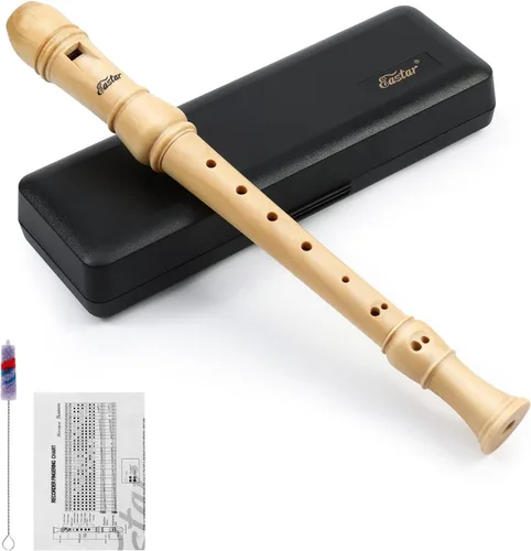 Eastar Soprano - Grabadora barroca para principiantes, con tecla C, de arce, descante, instrumento para niños y adultos, grabadora de 3 piezas con