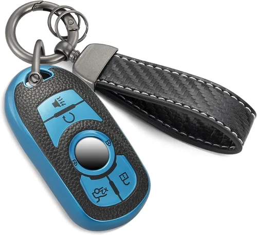 Miniatura 54 de Funda para llavero Nissan con llavero de cuerda trenzada de metal de lujo, funda suave mejorada para llave Nissan (solo 3 botones)