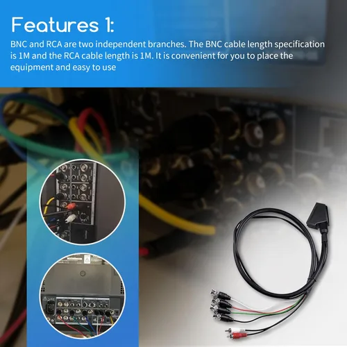 Miniatura 5 de XTPTFABS Cable hembra RGB Euro SCART a 4 RGB BNC y 2 RCA adaptador de audio y videojuego, uso para monitores Sony PVM serie BVM, monitor JVC Series