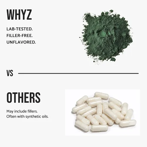 Miniatura 6 de WHYZ Polvo de espirulina orgánica, 8.82 oz, suplemento de espirulina rico en proteínas, superalimento orgánico para apoyo inmunológico, polvo