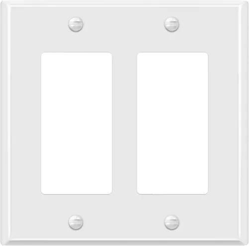 Miniatura 16 de ENERLITES Placa de pared metálica decorativa para receptáculo o interruptor, acero inoxidable 201, resistente a la corrosión, tamaño 2-Gang 4.50" x