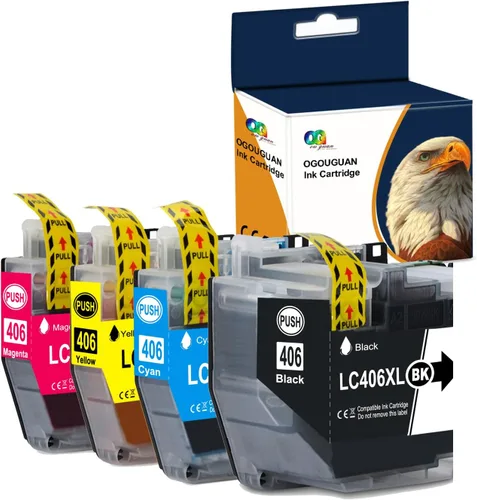 LC406XL Cartucho de tinta de alto rendimiento (paquete de 4) Cartucho de tinta compatible con Brother LC406xl para impresora MFC-J4335DW